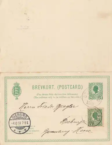 Dansk-Vestindien: 1909 St. Thomas post card to Dieburg