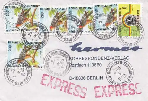 French colonies: Cameroun 1995 express Younde to Berlin