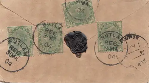 India 1904: Registered Rutlam to Ramkaran