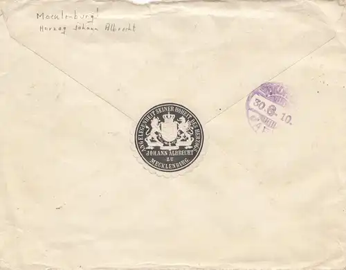 Japan 1929: letter Kyoto to Schwerin from Herzog Johann Albrecht, zu Mecklenburg