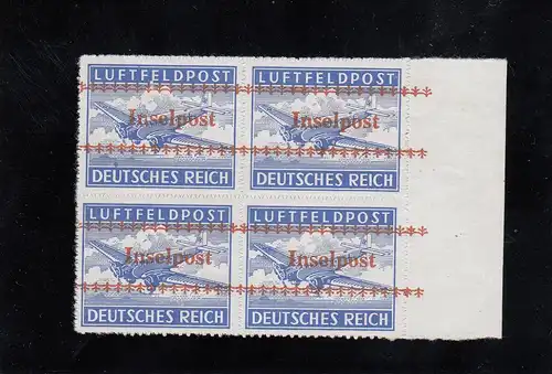 Feldpost: Kreta Lokalaufdruck, MiNr. 7B, Viererblock, **/*, BPP Attest, einmalig