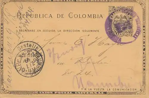 Colombia 1899: Cartagena to Berlin