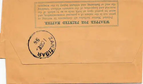 Mauritius: 1896: Wrapper to Zanzibar