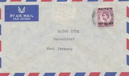 Bahreïn: air mail to Düsseldorf, Fa. Loewe