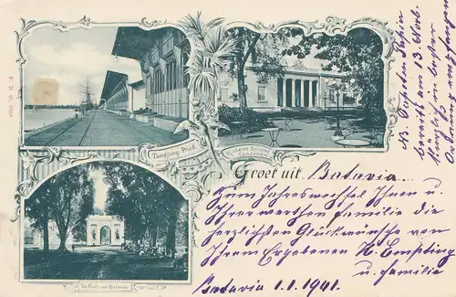 Ned. Indie: 1900: post card Batavia to Düsseldorf