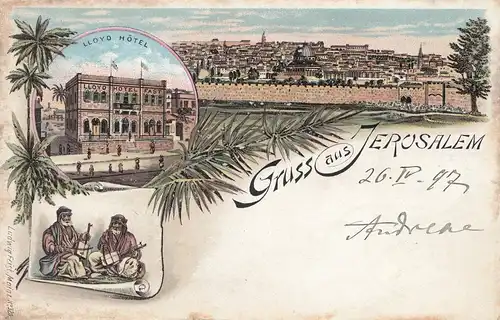 Palestine: 1897: post card Jerusalem to Charlottenburg