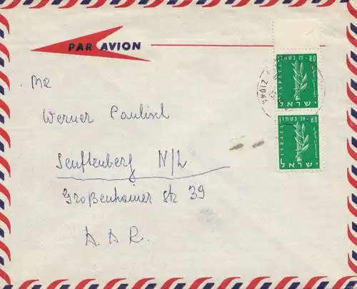 Israël: air mail Lydda to Sindenberg - RDA