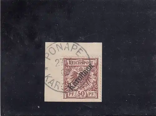 Carolines: Min. 6/I, cachet Ponape 1900, extrait de lettre, BPP Attest