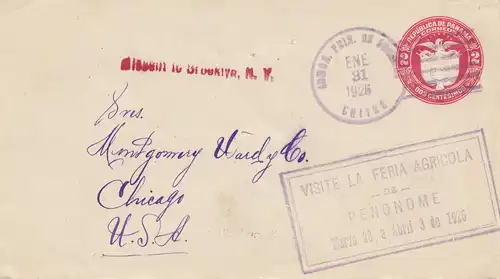 Panama 1928: Chitre to Chicago via Penonome, Missent