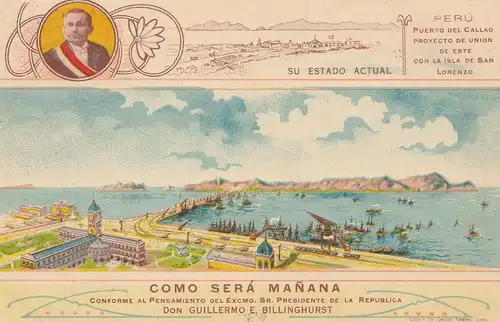 Peru 1914: post card Lima como Sera Manana, to Backnang