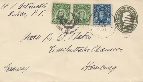 Philippines 1931: letter to Hamburg