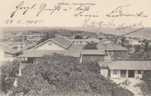 Senegal: 1905: post card Une vue de Rufisque to Bad Kissingen