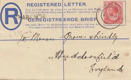 South Africa 1918: registered Thabnchu to England