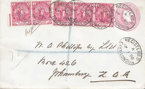 South Africa 1898: registered East London to Johannesburg