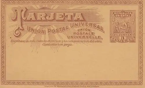 Uruguay 1898: Montevideo post card