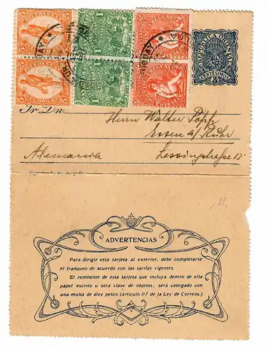 Uruguay 1907: letter Montevideo to Essen/Germany