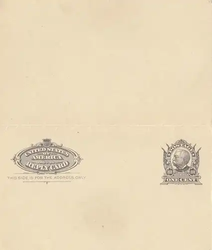 USA post card with response card, unused