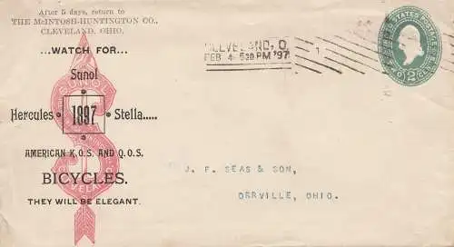 USA 1897: Cleveland, Ohio to Orrville, Hercules, Stella, Sunol Bicycles