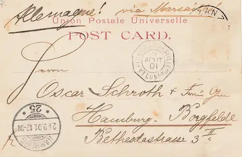 Zanzibar 1901: post card to Hamburg