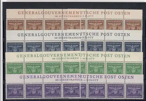 GG Generalgouvernement MiNr. D25-36, **, Inschriften GG und DPO, 22x - 88 Marken