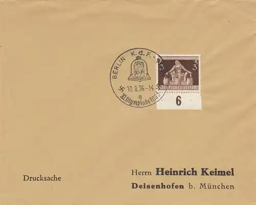 Affaire postale Kuvert 1936: Berlin KdF, XI Olympiade