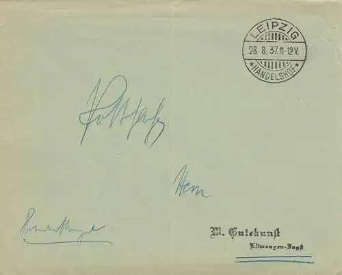 Affaire postale Kuvert 1937: Leipzig Handelshof