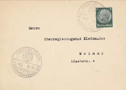 1938: Oberhof/Thüringen: NS Jeux de combat d'hiver