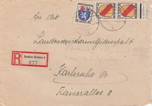 1947: Inscrivez-vous à Baden-Baden pour Karlsruhe