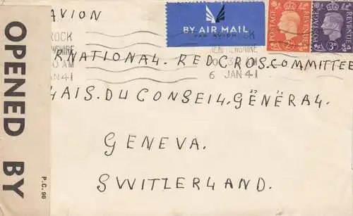 1941: air mail Renfrewshire to Genève, cessor