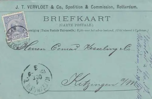 1893: post card Rotterdam to Kitzingen