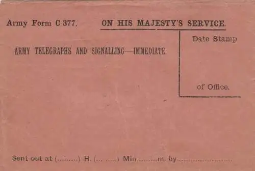 Couverture: On his Majesty's Service, unused