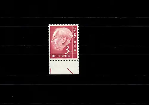 Bund: MiNr. 196 Unterrand, Schneidevermerke, postfrisch, **