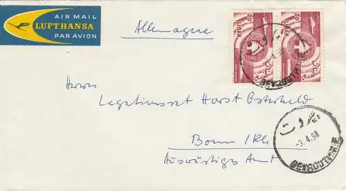 1958: air mail Lufthansa Beyrouth to Bonn