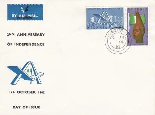 1962: FDC air Mail Lagos  - unused