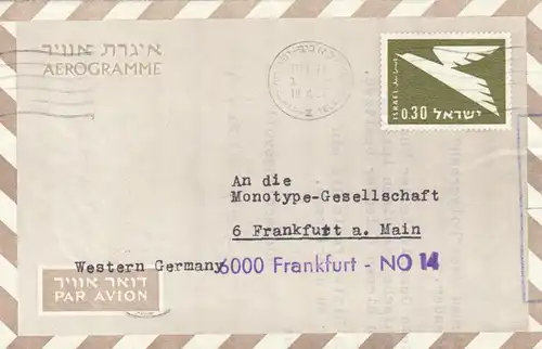 1967: Tel Aviv to Frankfurt, Air mail
