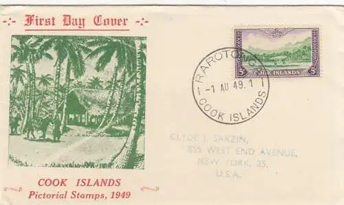 1949: Rarotong FDC to New York