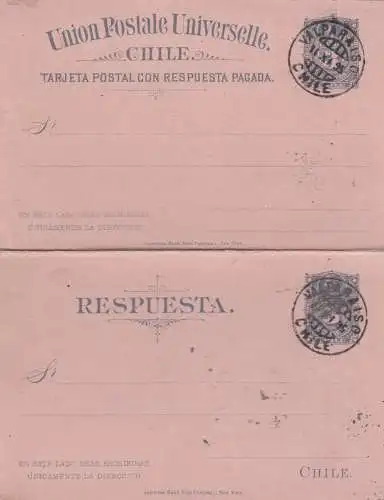 1895: post card with response card Valparaiso