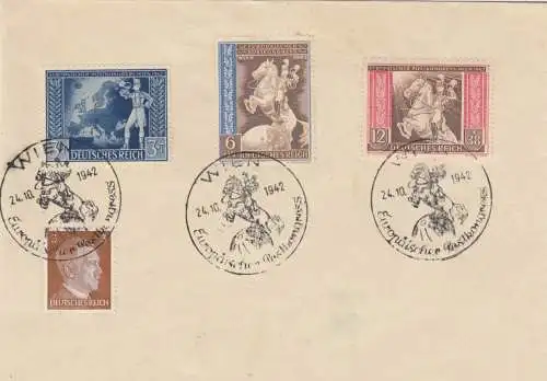 Blanko Certificat spécial de timbre 1942: Vienne: Congrès post-postal européen 24.10.1942
