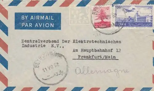 1952: air mail Beyrouth to Frankfurt