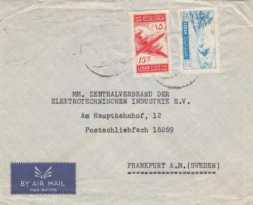 1955: air mail Beyrouth to Stockholm