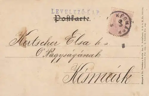 Ansichtskarte Wiesbaden 1899 genutzt in Kesmark