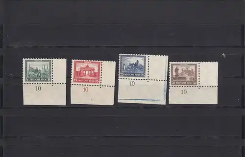 MiNr. 450-453, postfrisch, ** Eckrand E4, Falz im Seitenrand, 50er BPP Signatur