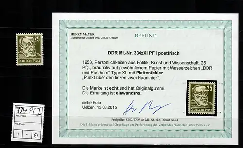 DDR Min. 334zXI, erreur de plaque I, frais, **