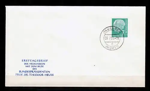 FDC Freimarke Bundespräsident Heuss, MiNr. 199