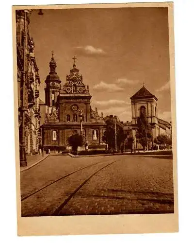 GG 1944: Ansichtskarte Lemberg/Galizien, Bernhardiner Kirche