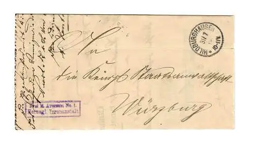 Libre Herzogl. Irrenanstalt Hildburghausen 1906 a Würzburg