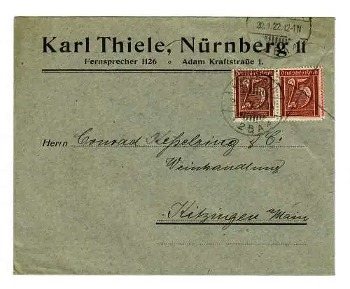 Nürnberg 1922 nach Kitzingen