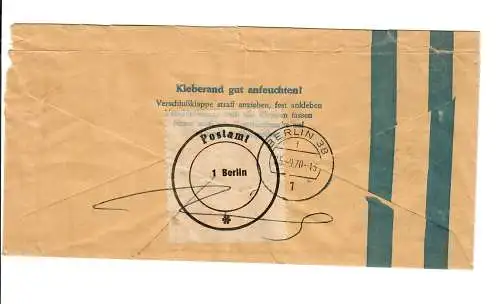 Geldschein Banderole 100 DM, Berlin 1970