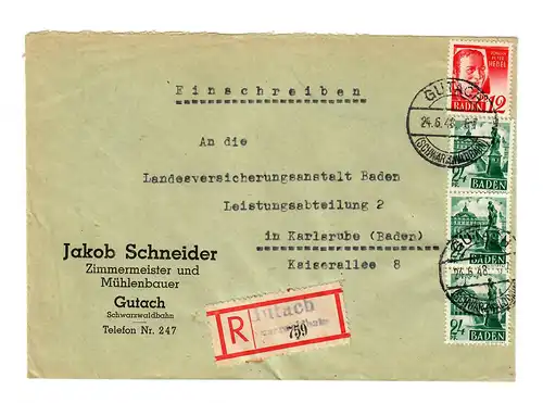 Inscrivez-vous Gutach/Nwarzwaldbahn après Karlsruhe 1948