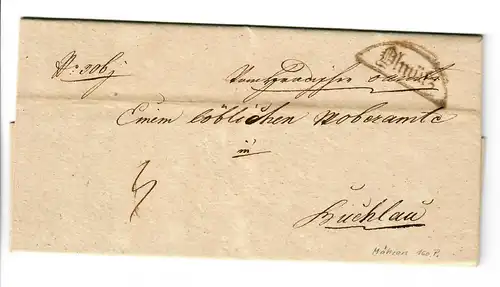 1836: Brief aus Ölmütz nach Buchlau